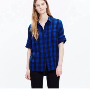 Madewell Blue Buffalo Plaid Courier Shirt